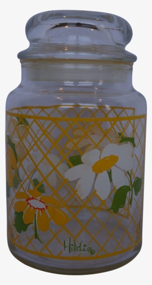 Hildi Daisies Glass Canister Apothecary Jar Anchor - Glass