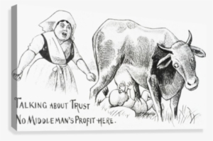 Vintage Illustration Of Baby Sucking Utters From Cow - Posterazzi Vintage Illustration Of Baby Sucking Utters