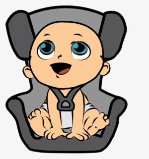 Cartoon Baby In Car Seat