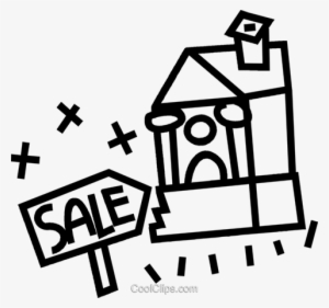 House For Sale Royalty Free Vector Clip Art Illustration