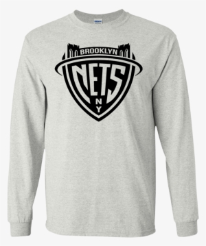 Brooklyn Nets Tshirt G240 Gildan Ls Ultra Cotton T-shirt - Brooklyn Nets Logo Rebrand