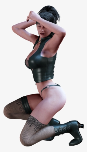 Woman Kneeling Stockings Kneeling