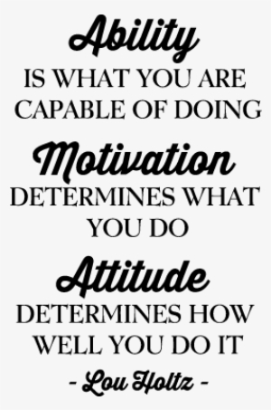 Ability Is What You Are Capable Of Doing Motivation