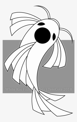 Completed Design For The White Koi, Displaying Minimal - Tattoo