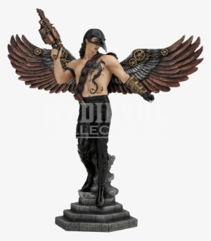 Crow-masked Winged Steampunk Warrior Statue