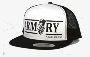 White Faced Classic Snapback Hat With Black Armory - Baseball Cap