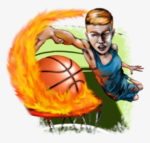 Basketball Fire Boy - Mens Printed T-shirt