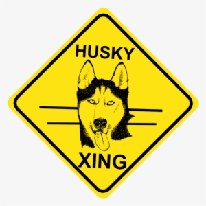 Husky Crossing Sign Free Shipping - Stock Illustration