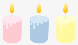 Picture Of A Lit Candle - Pink And Blue Candle