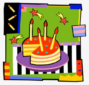 Vector Illustration Of Dessert Pastry Birthday Cake - Birthday