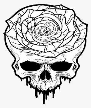 Picture - Skull Tattoo Png Rose