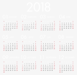 Vector Transparent 2018 Calendar Clipart