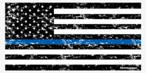 Grunge Thin Blue Line American Flag
