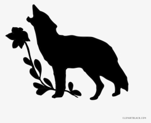 Animal Free Black White Images Clipartblack - Blue Howling Wolf Silhouette Shower Curtain