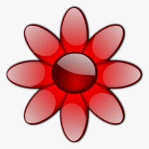 Flower, Red, Glass, Glossy, Glow - Flowers Clip Art