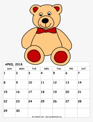 April 2018 Calendar - Kids July 2018 Calendar