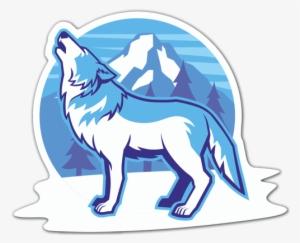 Car & Motorbike Stickers - Blue Wolf Mascot Vector