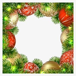 Transparent Christmas Png Border Frame With Ornaments