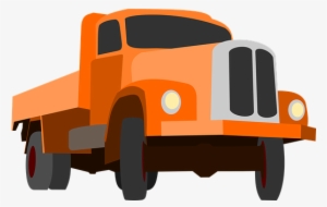 Truck Traffic Cargo Goods Orange Auto Mach - Orange Truck Png