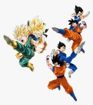 Int Goten & Teq Trunks Have Very Similiar Poses When - Vegeta