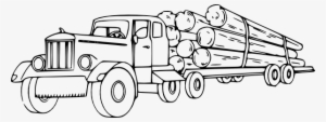 Coloring Clipart Truck - Log Truck Clipart