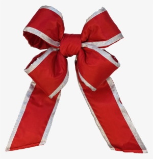 Commercial Christmas Bows Large - Red And Silver Christmas Bows