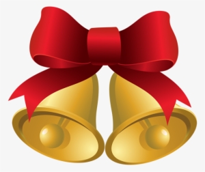 Banner Download Gold Bells With Red Bow Png Image - Christmas Bow With Bells