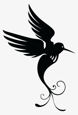 Big Image - Black And White Hummingbird Clipart