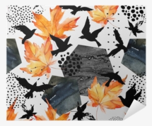 Autumn Watercolor Background - Watercolor Painting