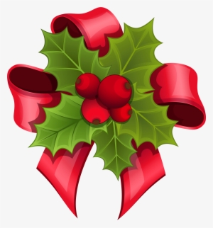 Mistletoe With Red Bow Png Clipart Image - Christmas Day