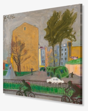 Cyclists At Petrogradskaya, Artist Anatoly Zaslavsky - Petrogradskiy