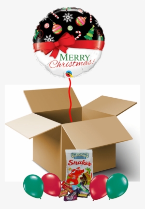 Merry Christmas Red Bow Balloon In A Box - Christmas Foil Balloon - Christmas Red Bow (18") 1pc