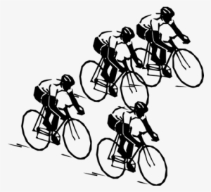 Group Of Cyclists Riding Bikes - Bicycle Clip Art