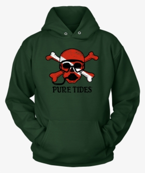 Skull And Crossbones Scuba Diving Pirate Flag Unisex - Hardcore Detroit Football Fan Pullover Hoodie