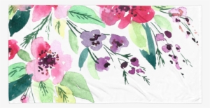 Watercolor Floral Towel - Watercolor Flowers