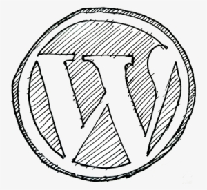 102kib, 370x350, Wordpress-logo - Line Art