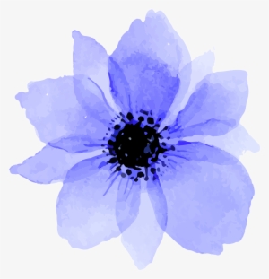 Blue Purple Flowers Flower Tumblr Aesthetic Watercolor - Hot Pink Watercolor Transparent
