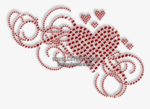Heart Floral Pattern Hotfix Rhinestone Motif - Rhinestone