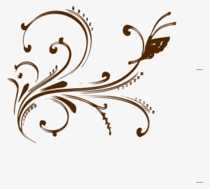 Brown Floral Design With Butterfly Svg Clip Arts 600