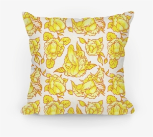 Floral Penis Pattern Yellow Pillow - Penis Floral Pillow