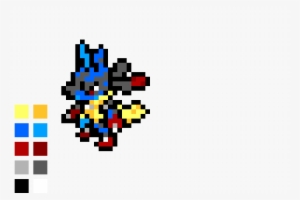 Mega Lucario - Pixel Art Pokemon Facile Mega Lucario