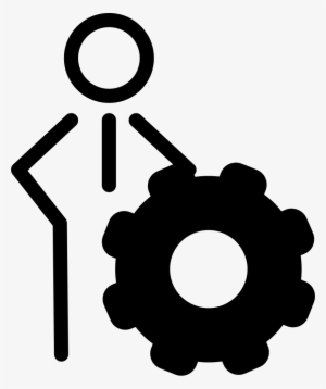 Person Outline With Cogwheel Symbol Comments - Symbool Tandwiel