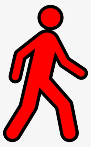 Jpg Black And White Stock Red Man With Black Clip Art - Red Walking Man