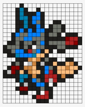448 Mega Lucario Perler Bead Pattern / Bead Sprite - Pokemon Pixel Art Mega Lucario