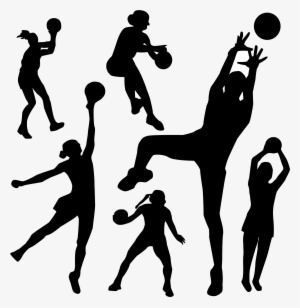 Image Black And White Library Netball Photos Transparentpng - Netball Silhouette Png