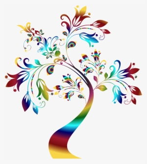 Colorful Flourishes - Colorful Floral Design Png