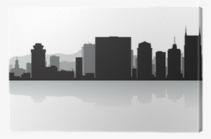 Nashville City Skyline Silhouette Canvas Print • Pixers® - Nashville Skyline Black And White