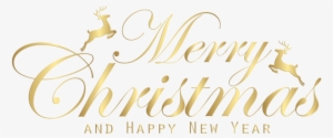0, - Gold Merry Christmas And Happy New Year Png
