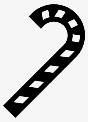 Candy Cane Icon - Christmas Icon Png Black