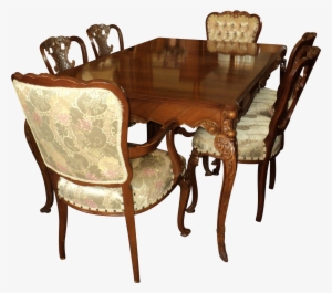 Country French Provincial 1940's Dining Room Set By - Game Table And Chairs
